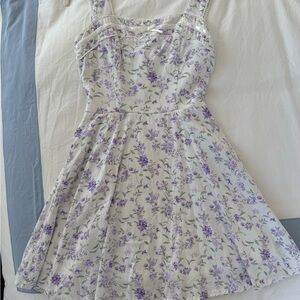 Altar'd State Floral Mini Dress - Purple and White